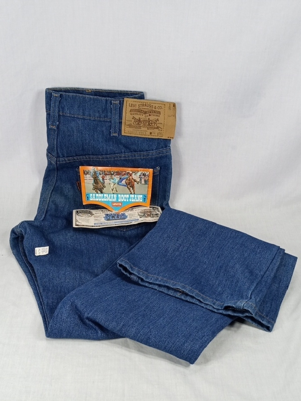 Levi's Men’s Blue Saddleman Bootcut Jeans NOS Waist34 Inseam36